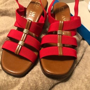 RED STRAPPY SANDALS